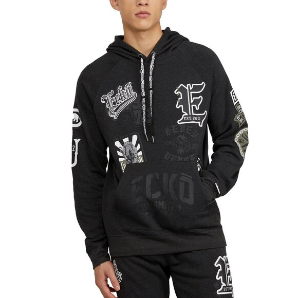Ecko Unlimited Other - NWT Ecko Unlimited Military Patches Hoodie Charcoal Heather XL